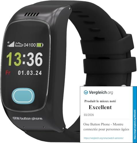 one button phone Montre d'urgence Seniors GPS détection Chutes