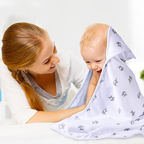 Momcozy Baby Hooded Towel, 8-Piece Baby Bath Towel For Boys Or Girls, Baby Towel And Washcloth Set With Cute Design, Baby Shower Towel Gift For Newborns, Infants And Toddlers (Grey) #TOP2