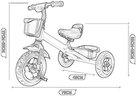 Tricycle Trike, 2-in-1 Multifunctional Tricycle for Kids with Adjustable Seat, Outdoor Tricycle for 1-5 Year Old Baby, 4 Colors, 60x48x76cm (Color: Black) — 사진 6