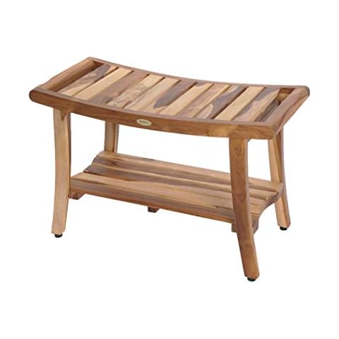 EcoDecors, 30", Harmony, Teak Shower Bench, Teak Shower Stool, Teak Bench for Shower, Teak Shower Seat, Teak Shower Bench for Inside Shower, Teak Shower Chair, Safety Arms, 30 inch Cover