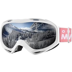 OutdoorMaster Premium Skibrille, Snowboardbrille Schneebrille OTG 100% UV-Schutz, helmkompatible Ski Goggles für Damen&Herren/Jungen&Mädchen... Rahmen + VLT 10, 2% graue Gläser)