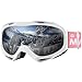 OutdoorMaster OTG Ski Goggles - Over Glasses Ski / Snowboard Goggles for Men, Women & Youth - 100% UV Protection (White Frame + VLT 10.2% Grey Lens)