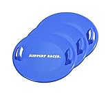 Slippery Racer Downhill Pro 26 Inch Diameter Cold Resistant Kids Saucer Disc Outdoor Winter Toy Snow Sled, Blue (3 Pack)