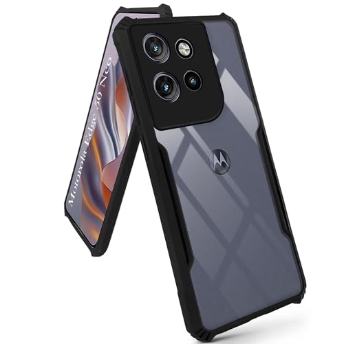 Image of Jkobi Back Cover Case for Motorola Moto Edge 50 Neo (Shockproof with Polycarbonate Clear Panel | Professional Black)