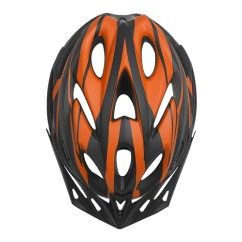 Casque protection vélo orange ultra léger doté d'un éclairage arrière pour VTT
