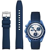 Nizonlaie Rilascio Rapido Cinturino per Orologiper 20mm di Omega x Swatch Moonswatch Orologio in Silicone Uomini con Chiusura In Acciaio Inox Bracciale di Ricambio Originale Omega Speedmaste