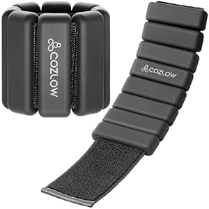 COZLOW Poids pour Chevilles et Poignets pour Hommes et Femmes (Lot de 2, 0,45 kg chacun), Bandes d&rsquo;entraînement en Silicone pour Le Yoga, la Danse, la Course et la Gym