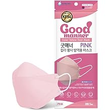 KF94 Disposable Face Safety Mask, Pink 50 Masks, Eco-Friendly Packaging - 5 Masks in 1 Pack, Breathable Mask for Adults Good Manner