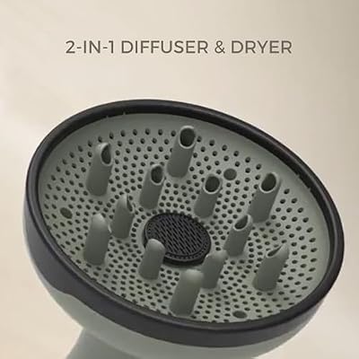 Stylecraft Sage Collection Diffuser Hair Dryer for Curly Hair, Ion Generator for Frizz-Free Curls