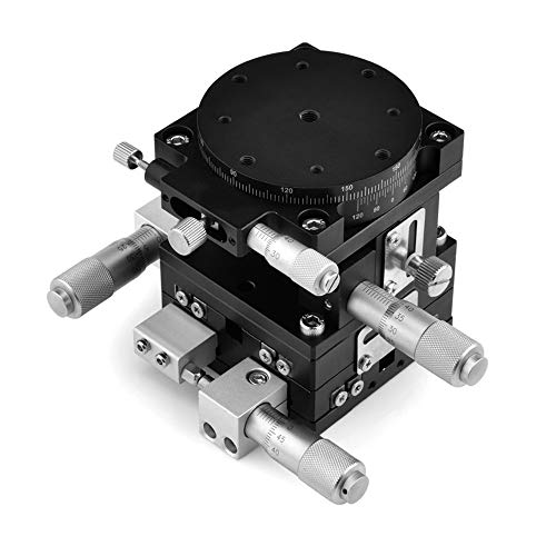 Toauto LT60-LM Precision Xyzr 4 Axis 2.36 Inchx2.36 Inch Manual Linear Positioning Stage Bearing Tuning Platform Sliding Table 60X60Mm cover