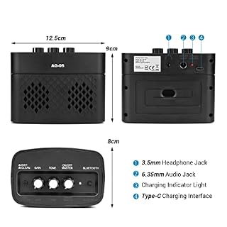KOCAN AG-05 Amplificateur d’ampli Guitare électrique Bluetooth 5 Watts Sortie stéréo Distorsion Gain Contrôle de la tonalité 3,5 mm Entrée 6,35 mm avec Batterie Rechargeable 2200 mAh,amplificateur de - Les Beatles, Paul McCartney, John Lennon, RIngo Starr, George Harrison KOCAN AG-05 Amplificateur d'ampli Guitare électrique Bluetooth 5 Watts Sortie stéréo Distorsion Gain Contrôle de la tonalité 3,5 mm Entrée 6,35 mm avec Batterie Rechargeable 2200 mAh,amplificateur de – Image 6