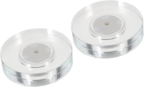 HOMSFOU 2 unids Soporte de lámpara giratorio Soporte LED base de luz acrílica LED Soporte de vidrio Base de luz LED recargable Pantalla de cristal
