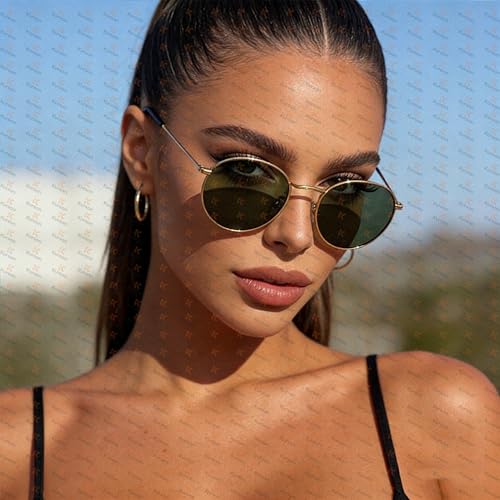 Image of Kursan Small Round Metal Polarized Sunglasses for Men Women Mirrored Lens Classic Circle Sun Glasses