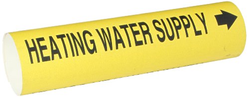 Marqueur de tuyau Heating Water Supply Brady 4073-D B-915 en plastique jaune