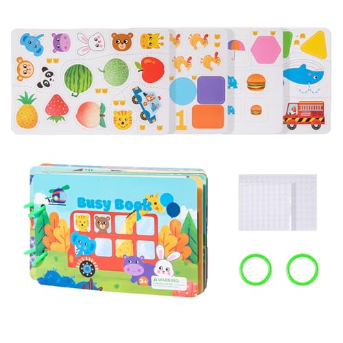Rukjmqi Libro Preescolar Juguete, Libro de Juguetes Tranquilo - Libro de Actividades sensoriales de Dibujos Animados | Juguetes de Aprendizaje de matemáticas educativas, Juegos de Viajes prácticos,