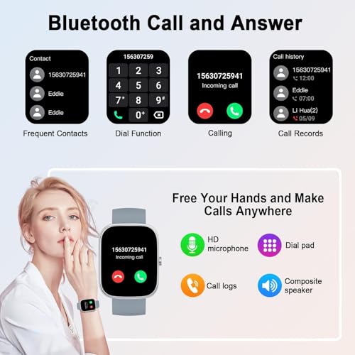 Image of Smart Watch for Men Women, 1.91 inchHD Screen Smartwatch Fitness Tracker(Answer /Make Call), Heart Rate /Activity /Sleep Monitor, SpO2, IP68 Waterproof,110+ Sport Mode, 2025 Step Counter for Android IOS Gray