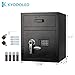 KYODOLED Digital Depository Safe Box, Electronic Steel Safe with Keypad, Locking Drop Box with Slot, Metal Lock Box with Two Emergency Keys for Your Valuables, 13.78