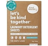 Kind Laundry Láminas de detergente con potentes enzimas que combaten las manchas, hojas de jabón ecológicas biodegradables alimentadas por plantas, detergente para ropa para el hogar o viajes