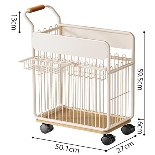 Image of ARHAT ORGANIZERS Yoga Equipment Storage Cart | Rolling Exercise Accessories Organizer with Handle | Dumbbell Rack & Yoga Mat Storage | Dumbbell Stand Rack with Hooks and Wheels