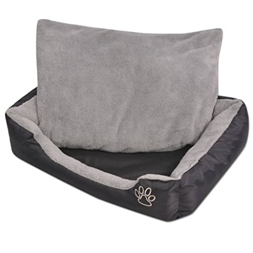 Teenpull Cama para perros XXL negra, resistente al agua con cojín acolchado, lavable para perros, gatos y cachorros, acogedor sofá para perros de interior