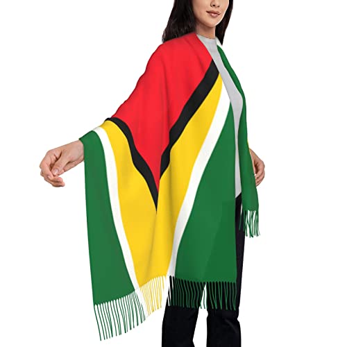 Guyana Flag Poncho Winter Large Scarf Shawl Bandana Neck Wrap For Women2