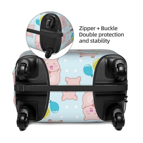 Cute Pig Balloon Flower Luggage Cover Protector Anti-Scratch Washable Fits 18-32 Inch Luggage-X-Large4