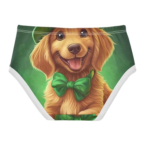 Toddler Girls Underwear 2t Cotton Little Girl Panties Animal Kids Undies Briefs Cute Golden Dog St Patrick Green2
