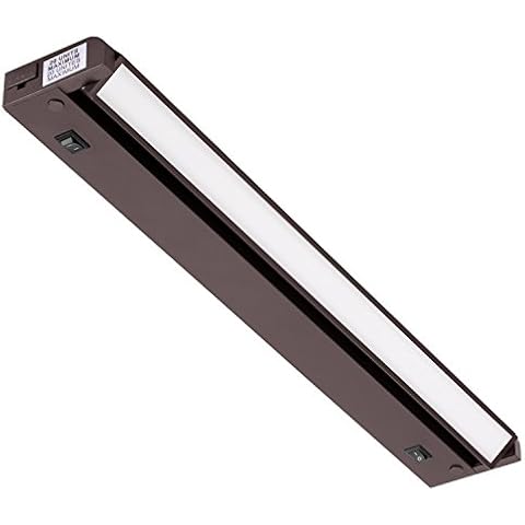 GetInLight Swivel 2-Color Level LED Under Cabinet Lighting Fixture, Plugged-In Only, Dimmable, ETL Listed, Ultra Slim Design, Warm White 2700K, Bright White 4000K, Bronze Finished,16-inch,IN-0109-4-BZ Cover