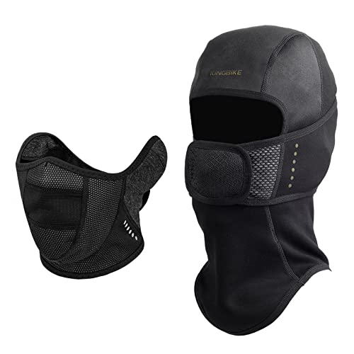KINGBIKE Balaclava Face Ski Mask Motorcycle Running Full Face Cover Windproof Waterproof Neoprene With Micro-polar Fleece Masks Black for Men Women Warm Winter Cold Weather Gear Cycling(Balaclava + Half Face Mask)) KINGBIKE Balaclava Face Ski Mask Motorcycle Running Full Face Cover Windproof Waterproof Neoprene With Micro-polar Fleece Masks Black for Men Women Warm Winter Cold Weather Gear Cycling(Balaclava + Half Face Mask))
