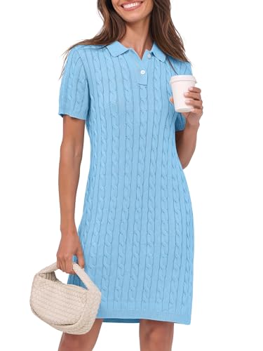 ANRABESS Short Sleeve Sweater Dress for Women...