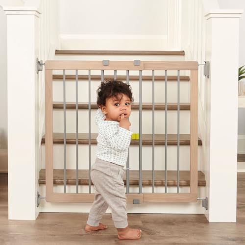 Image of Regalo Safety 23.5 inch-42 inch Wooden Baby Gate for Top of Stairs & Dooways