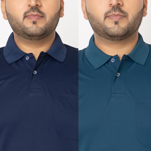 Image of YHA Polo Neck Full Sleeves Plus Size Men's Tshirts (Pack of 2)