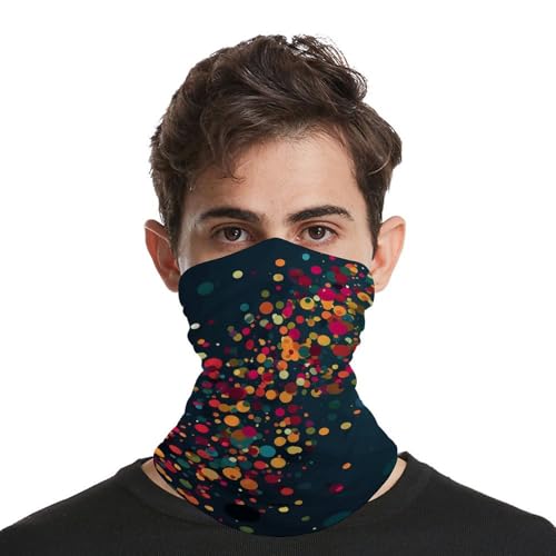 Cuello de tela transpirable a prueba de viento con diseño de puntos coloridos para hombre y mujer miniatura 3
