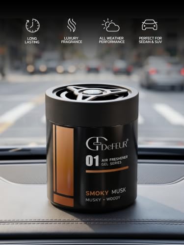 Image of Smoky Musk Gel Car Perfume | 140g Strong Fiber Air Freshener | Musk Car Scent for Fresh Interiors | Luxury Car Accessories