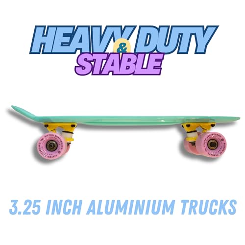 Image of Mini Cruiser 22 Inch for Beginners /Kids (Pastel Mint /Pink) | Skate Supply India