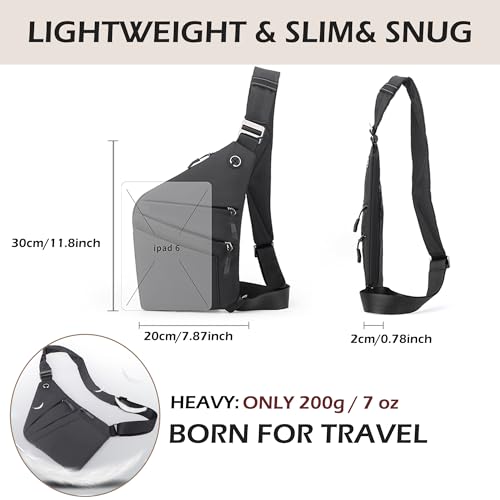 Image of Anti Theft Crossbody Bags for Women Men, Multi-Pocket Shoulder Bag, Slim Sling Bags with 2 RFID Blocking Card