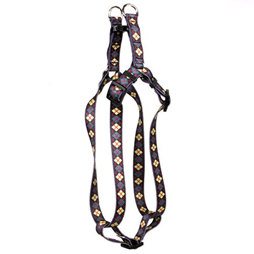 Image of Yellow Dog Design Green Argyle Step-in Dog Harness 3 /4 inch Wide and Fits Chest Circumference of 9 to 15 inch, Small