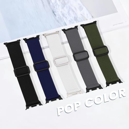 Image of Acextro 5 Pack Stretchy Bands Compatible with Samsung Galaxy Watch 7 6 5 4 FE Band 40mm 44mm 45mm /Watch 6 4 Classic 4 42mm 46mm 43mm 47mm /Active 2, 20mm Water-Resistant Elastic Nylon Sport Strap