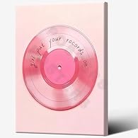 【 Light Pink Vinyl Record room decor 】Vintage Light Pink Vinyl Record Wall Art poster Retro Maximalist Eclectic canvas picture art Decor Y2K Girly Print Trendy family home room decor Aesthetic. 【 Trendy wall art 】you need the perfect poster to decora...