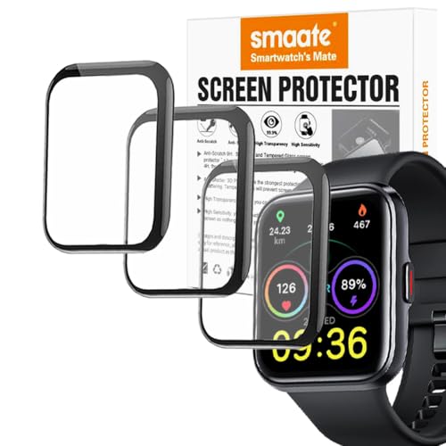 Smaate 3DID207PTR20 3D Screen Protector Compatible With Enomir Id208Bt, Skg V7, And Skg V7 Pro 1.7 Inch Smartwatch, 3-Pack, Full Coverage cover