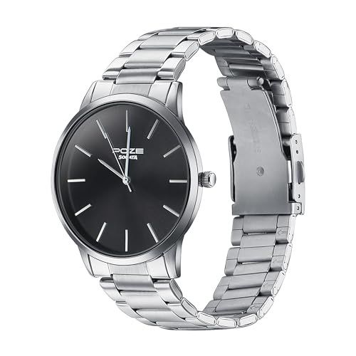 Sonata Store Sonata Poze Quartz Black Dial Silver Metal Strap Analog - Image 5