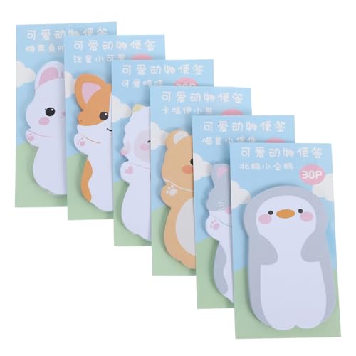 VILLFUL 6 セット 漫画 付箋 タブ かわいい パッド メモ 小さい 買い物リス
