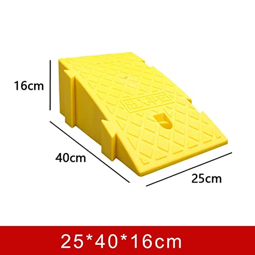 Rampa de umbral para puerta de plástico resistente para bordillos, portátil para sillas de ruedas, automóviles, vehículos, monopatín, motocicleta (Amarillo, #25) miniatura 2