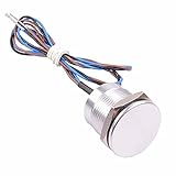 1 unidad Interruptor piezoeléctrico de 19 mm de encendido y apagado sin interruptor táctil SPST Hobby DIY Electrónica eléctrica industrial