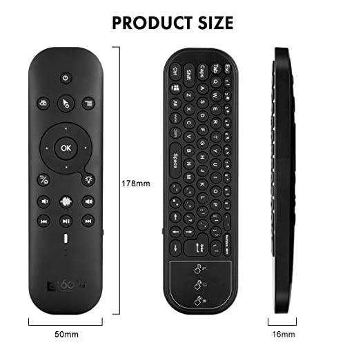 Bluetooth Voice Remote With Keyboard, Air Mouse, Backlit, Rechargeable, 2.4G Wifi/Bt5.0 Dual Mode, Ir Learning - Compatible With Nvidia Shield, Pc, Projector, Android Tv Box, Htpc(G60S Pro) #TOP6