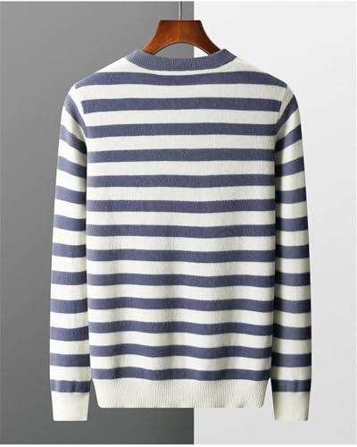 Men's Pullover Sweater O-Neck Long Sleeve Striped Contrast Loose Casual Pullovers Tops3