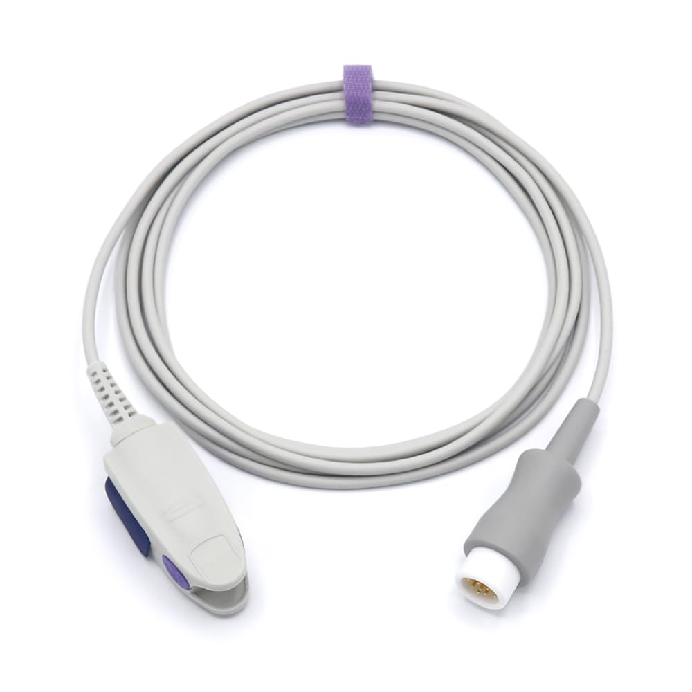 Skmeditec SpO2-Sensor Kompatibel Mit Artema S&W – 9,8 Fuß Wiederverwendbare Fingerklipp-Sonde Mit 10-poligem Violettem Stecker, Ersatz Für SL033057