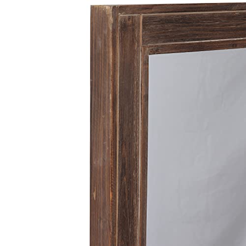 Farmhouse Bathroom Mirrors For Vanity 24" X 36", Hanging Handmade Distressed Wood Framed Rectangle Mirror, Vertical Or Horizontal Large Rustic Wall Mounted Mirrors Decorative For Bedroom Living Room #TOP5
