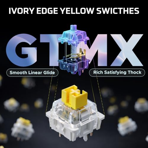Image of EvoFox Ronin X75 Tri-Mode Wireless Mechanical Keyboard| Gasket Mount, 5 Layer Sound Dampening, Hot Swap GTMX White Linear Switches,1000Hz Polling, Programmable, Muliti OS Web Software, Mac Key Caps