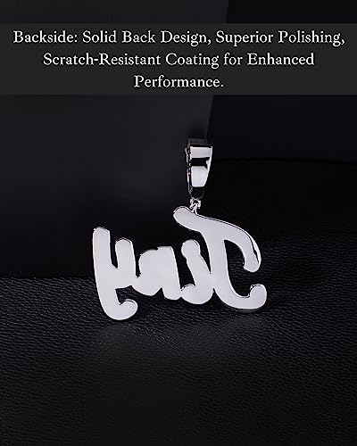 Iced Out Custom Name Necklace With Cuban Link Chain For Man And Women, Hip Hop 14K Real Gold Plated Personalized Initial Letter Pendant Necklaces, Handmade Customized Nameplate Jewelry Gifts For Girls (Silver) #TOP3